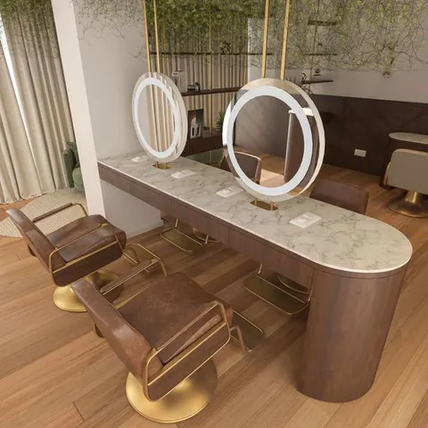 The salon floor