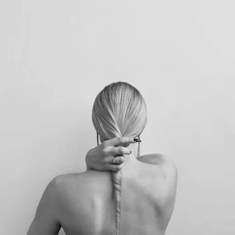 Braided blonde length, black and white